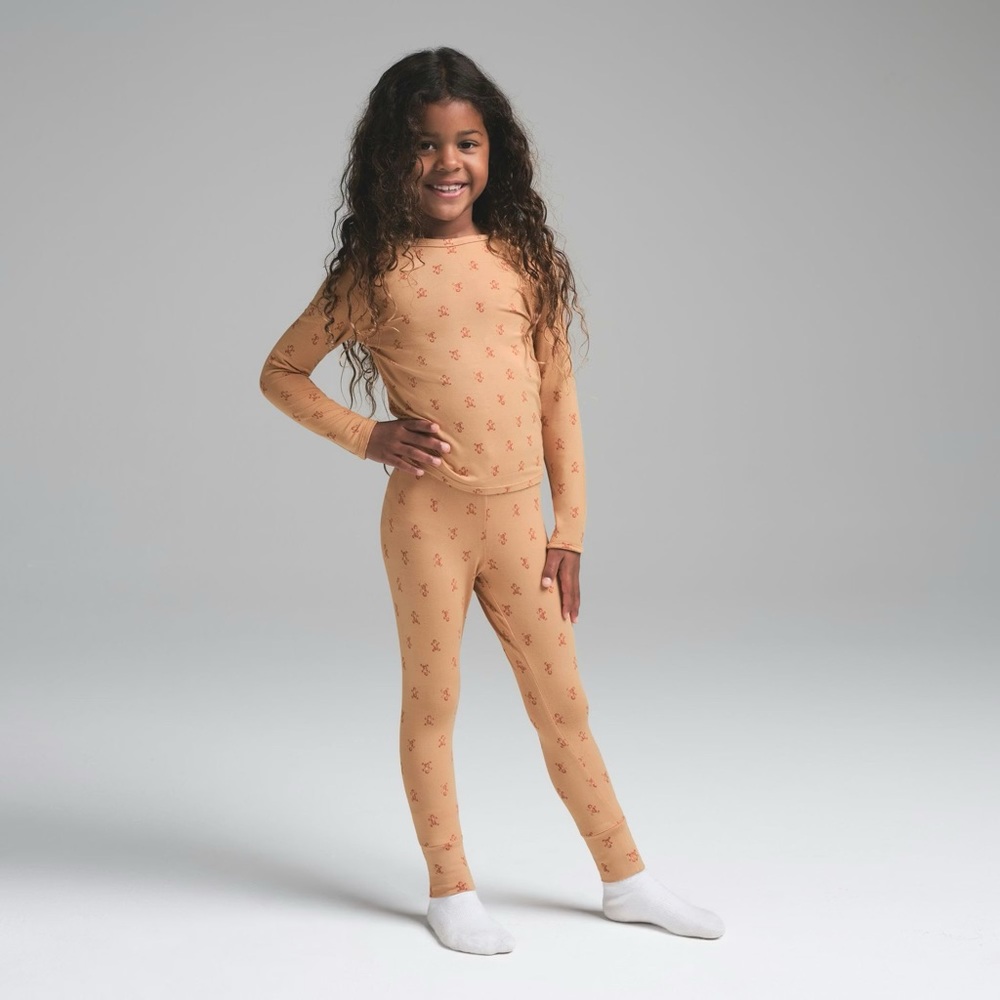 SKIMS NWOT Kids Gingerbread Pajama Set